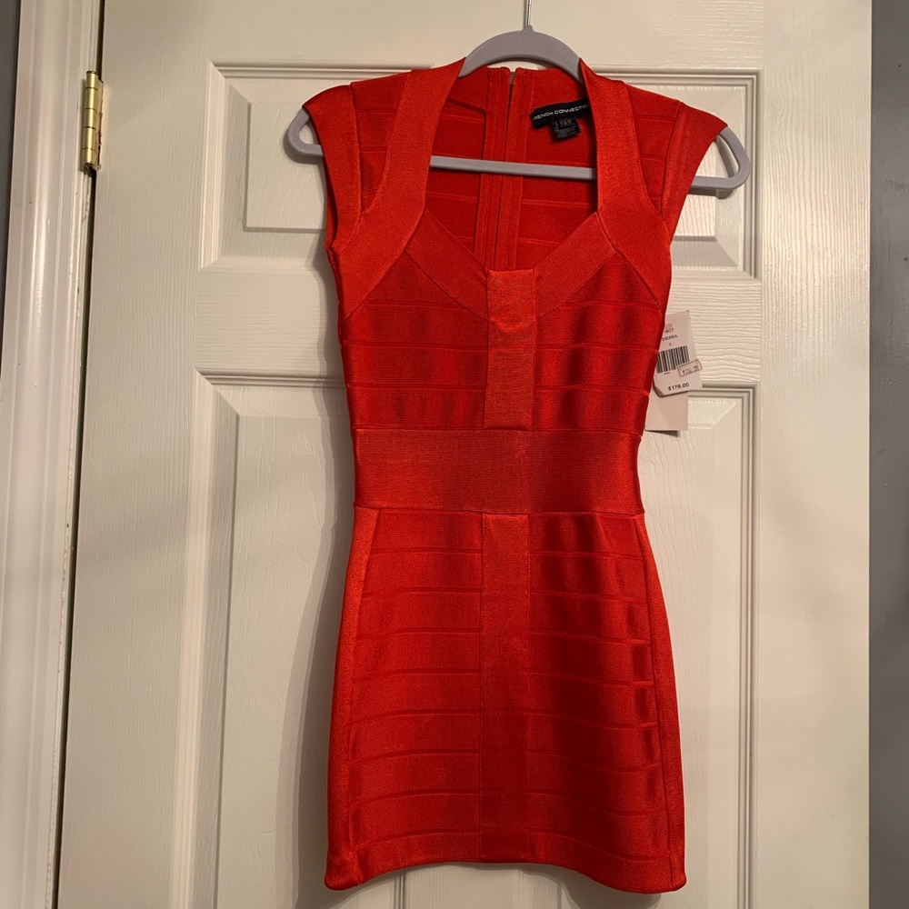 Red mini dress